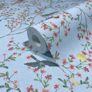 Pompöös Provence Citrus vaaleansininen tapetti