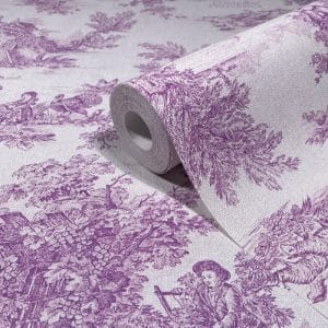 Pompöös Provence Village violetti tapetti