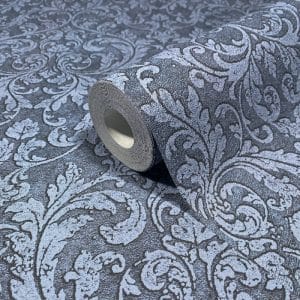 Pompöös Provence Ornament sininen tapetti