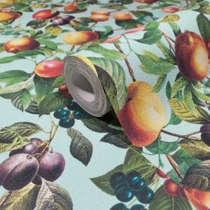 Pompöös Provence Fruity vaaleansininen tapetti