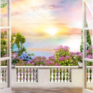Pompöös Provence Balcony valokuvatapetti 35644