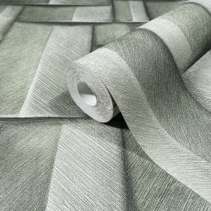 Urban Nature oliivinvihreä 3D-geometrinen kuitutapetti 35378