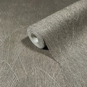 Urban Nature lehtikuvioitu asfaltinharmaa tapetti 35384