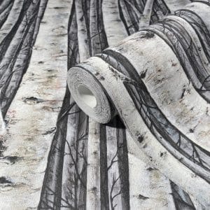 Urban Nature harmaa koivunrunkotapetti 35397