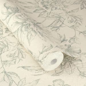 Beltesto beige kukkakuvioitu tapetti 793925