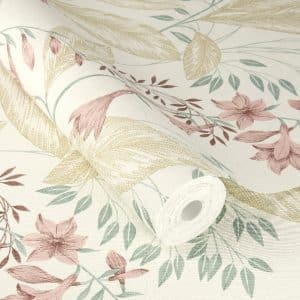 Beltesto beige kukkaköynnös tapetti 794434