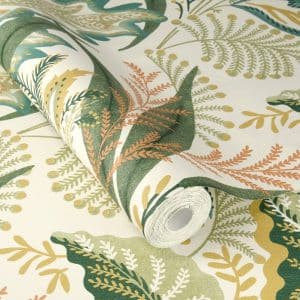 Beltesto vihreä ornamenttilehvästö tapetti 794762