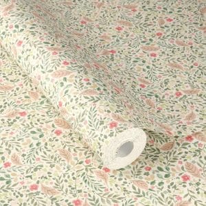 Beltesto vihreä-roosa niitty tapetti 795011