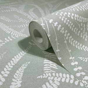 Oriana vihreä lehtikuvioinen tapetti 82505