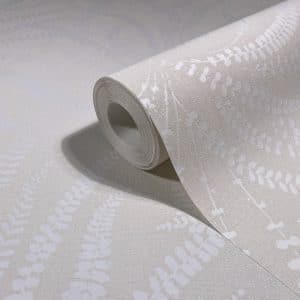 Oriana Vaalenharmaa lehtikuvioinen tapetti 82507