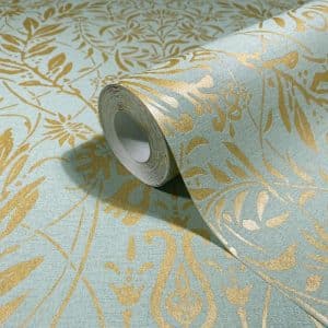 Oriana turkoosi ornamentti tapetti 82510