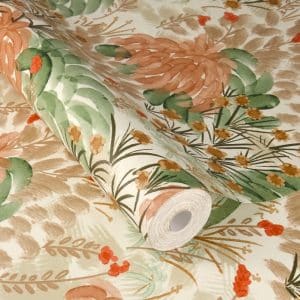 Beltesto vihreä-terrakotta kukkatarha tapetti 868319