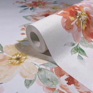 Oriana valkoinen kukkatapetti 89011