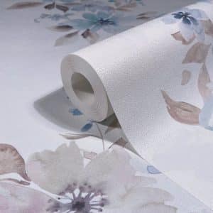 Oriana vaaleansininen kukkatapetti 89012