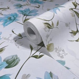 Oriana valkoinen floral tapetti 89022