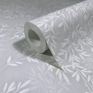 Oriana harmaa lehvästö tapetti 89025