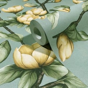 Oriana vihreä magnolia tapetti 89035
