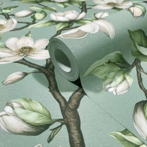 Oriana mintunvihreä magnolia tapetti 89037