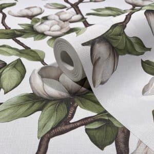 Oriana valkoinen magnolia tapetti 89038