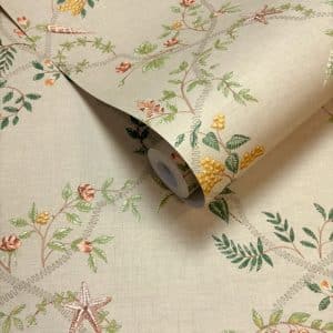 Wanderlust marina koralli/beige/vihreä tapetti 92072