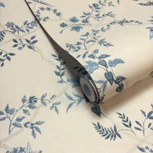 Wanderlust marina sininen/kermaväri tapetti 92073