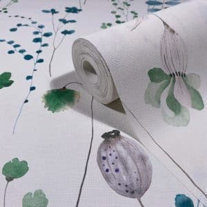 Fresh Up Vihreä Kuivakukkakuvio Tapetti 88966