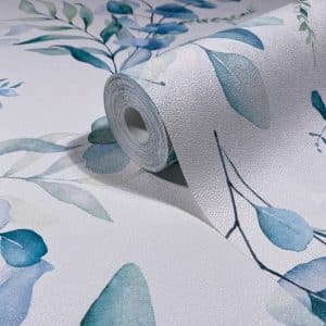 Fresh Up Sinivihreä Akvarellikuvio Tapetti 88973