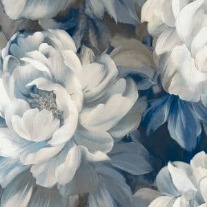 Druks kukkakuvioitu vaaleansininen tapetti A79405