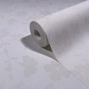 Pia Vaaleanharmaa Kukat Tapetti 82584