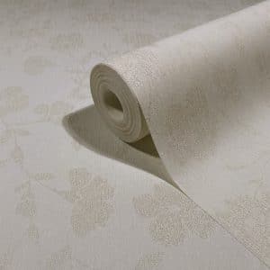 Pia Beige Lehtikuvio Tapetti 82586