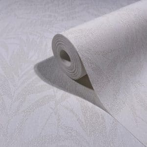 Pia Vaaleanharmaa Lehtikuvio Tapetti 82589